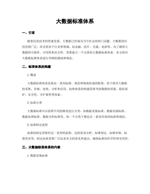 大数据标准体系