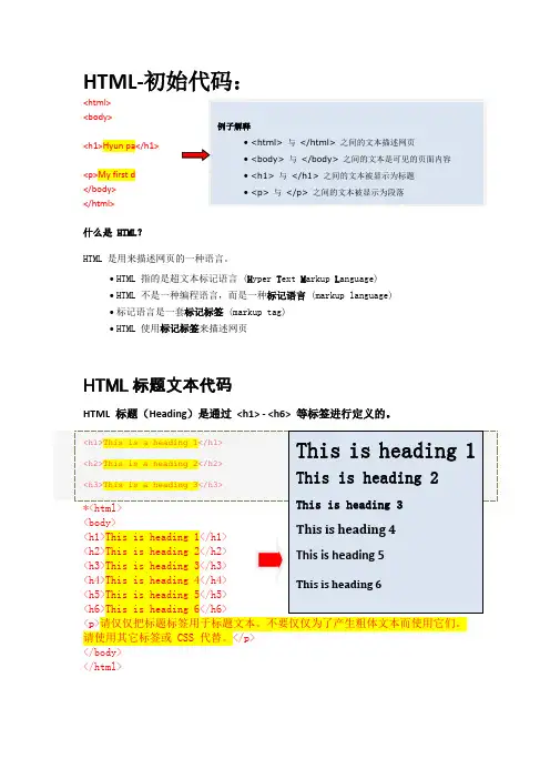 HTML 基本教程
