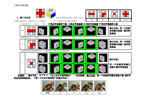 魔方初学者第三层公式图示（打印版）横版A4实用、高效