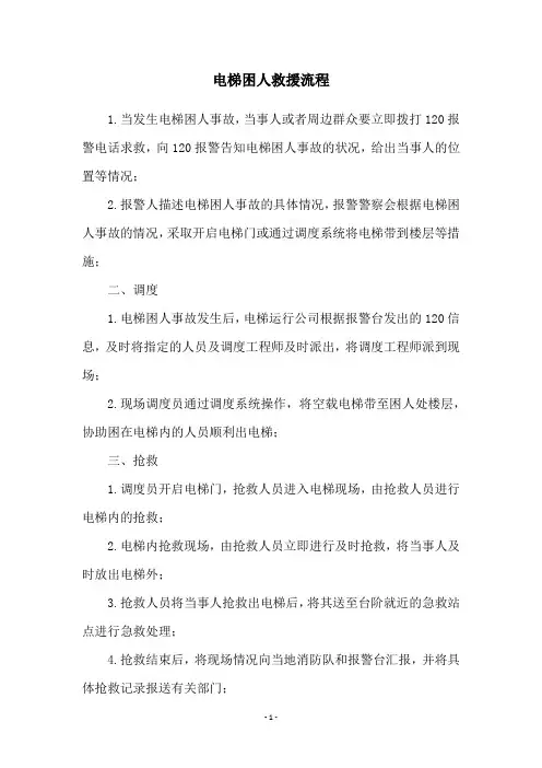 电梯困人救援流程