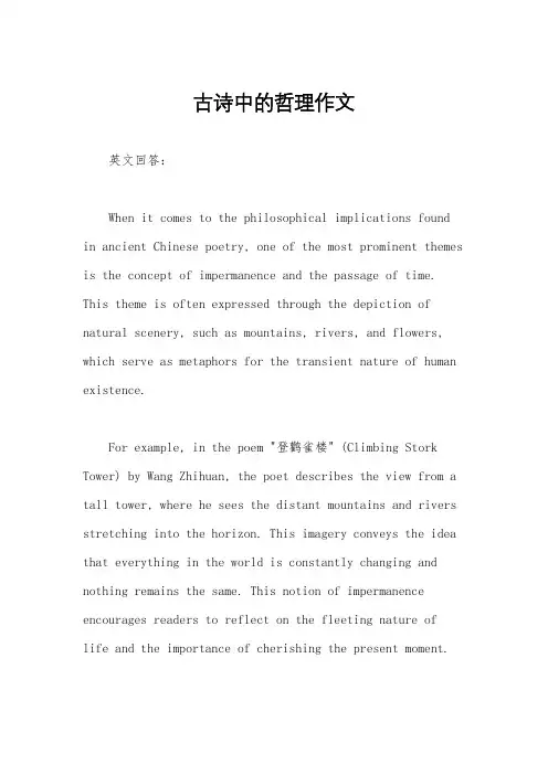 古诗中的哲理作文