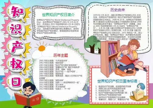 卡通知识产权日小报word手抄报