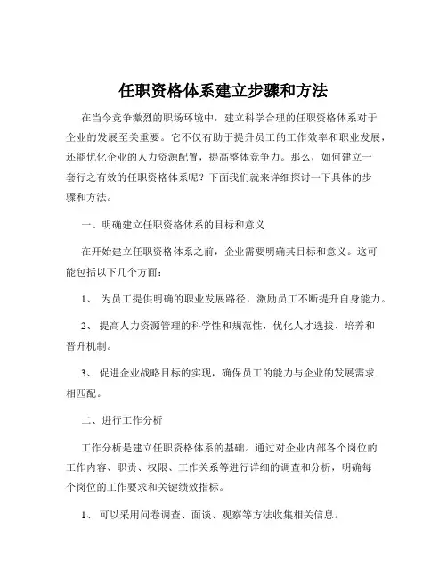 任职资格体系建立步骤和方法