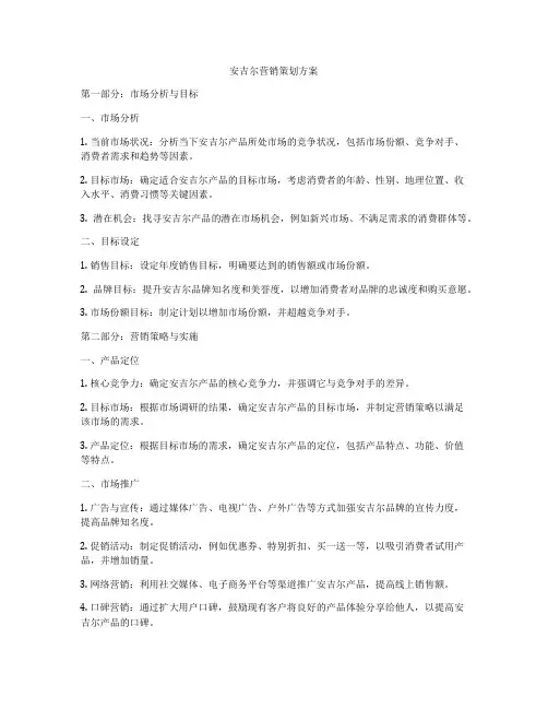 安吉尔营销策划方案