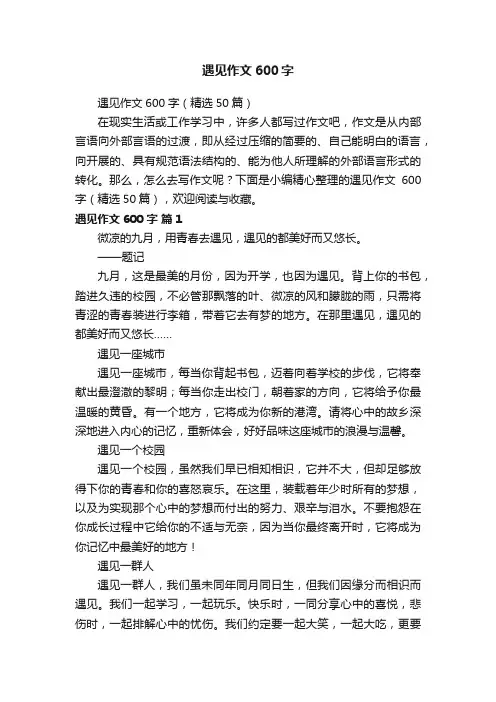 遇见作文600字（精选50篇）