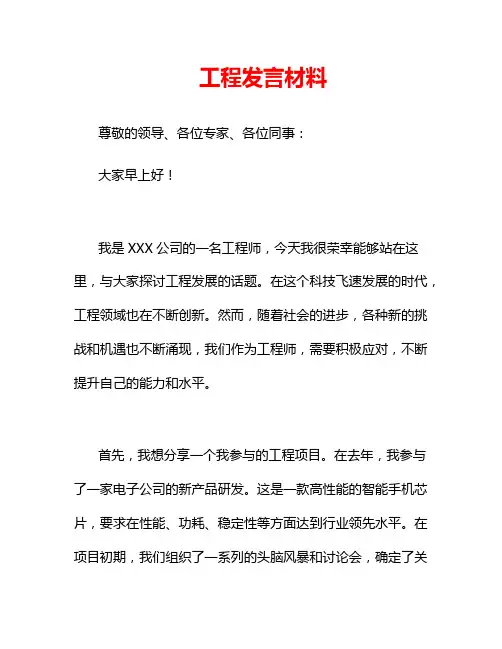 工程发言材料