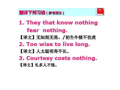 中英习语翻译