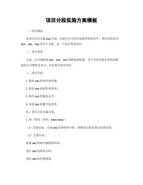 项目分段实施方案模板
