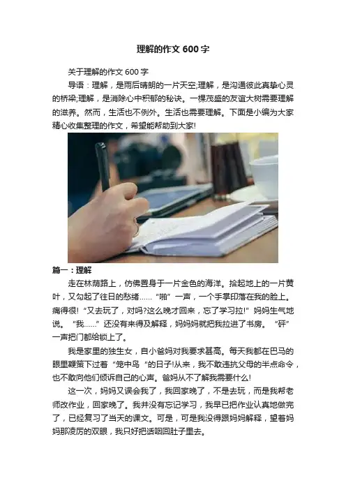 理解的作文600字