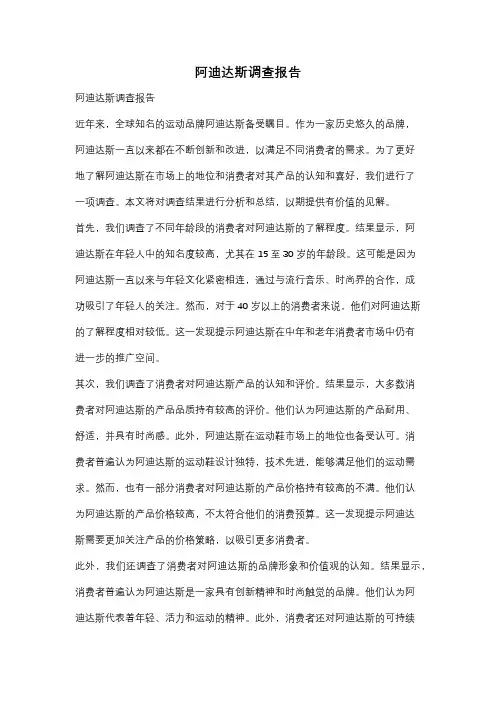 阿迪达斯调查报告