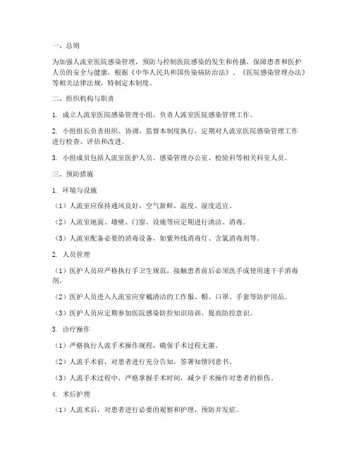 人流室的医院感染管理制度