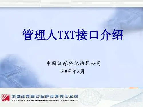 管理人TXT接口介绍(中登)
