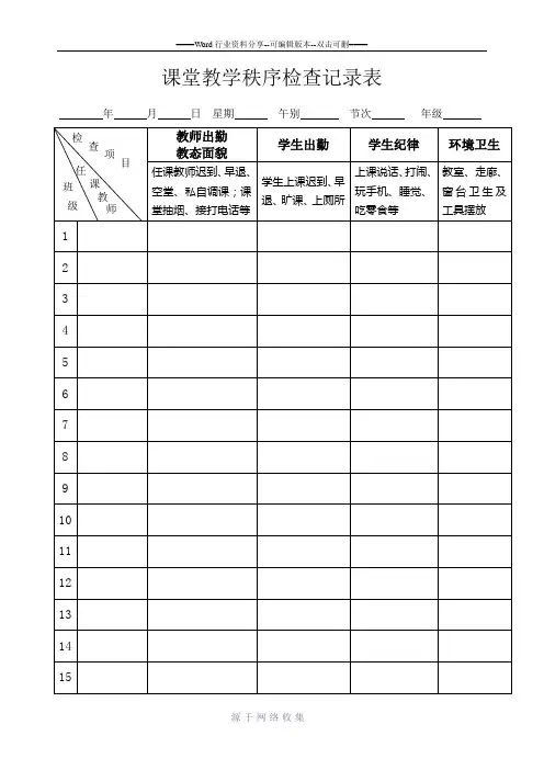 课堂纪律检查表