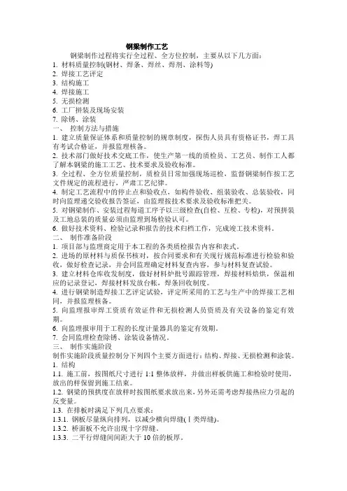 钢梁制作工艺