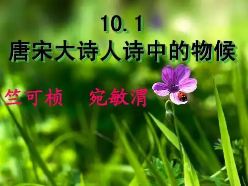10.1唐宋大诗人诗中的物候
