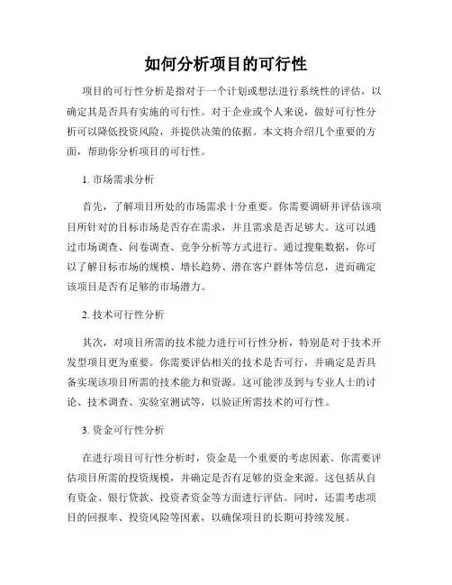 如何分析项目的可行性