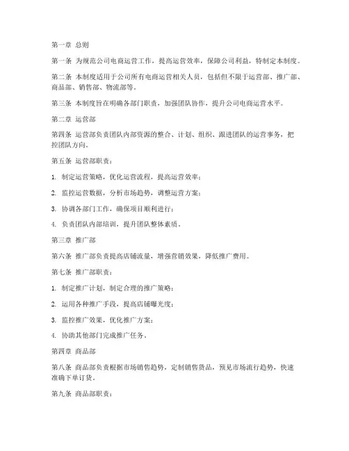 电商公司运营规章制度范本