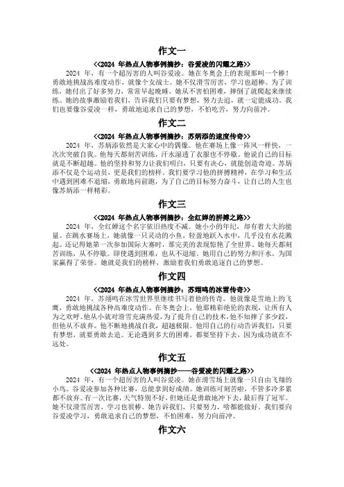 2024年热点人物事例摘抄200字