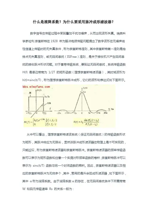 滚降系数 脉冲成形滤波器