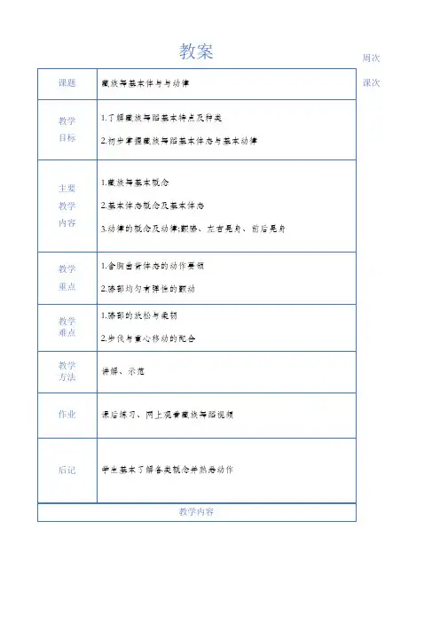 藏族舞蹈基本体态与动律