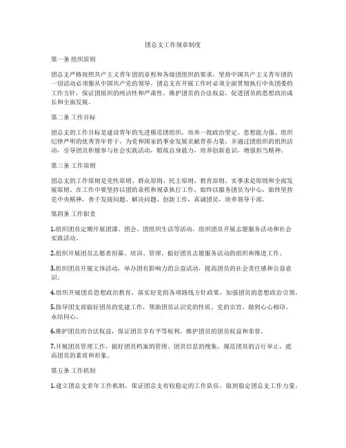 团总支工作规章制度