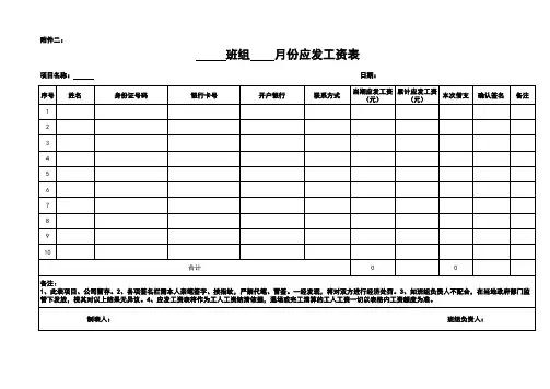 建筑劳务公司工资表(2)