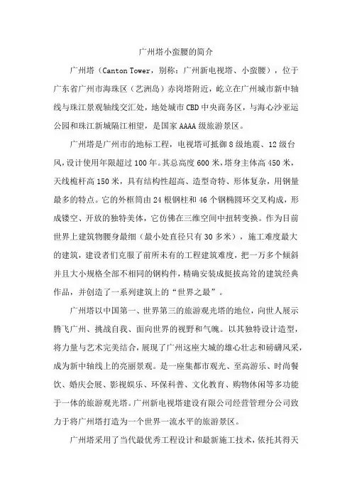 广州塔小蛮腰的简介