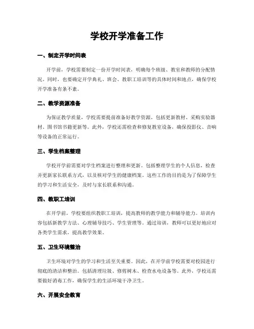 学校开学准备工作