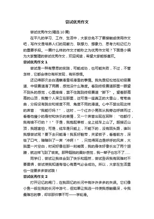尝试优秀作文