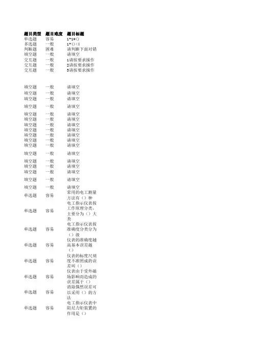 电工仪表与测量题库详解