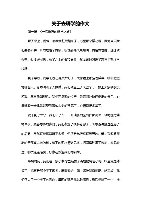 关于去研学的作文