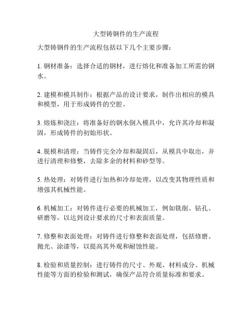 大型铸钢件的生产流程