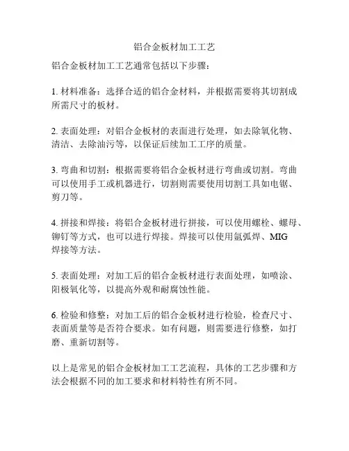 铝合金板材加工工艺