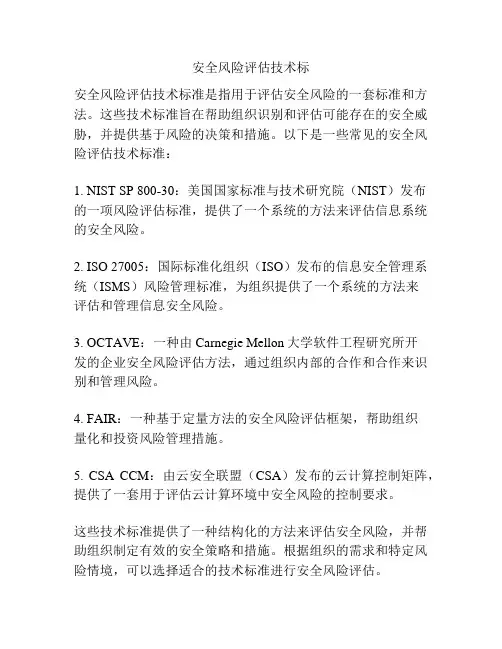 安全风险评估技术标