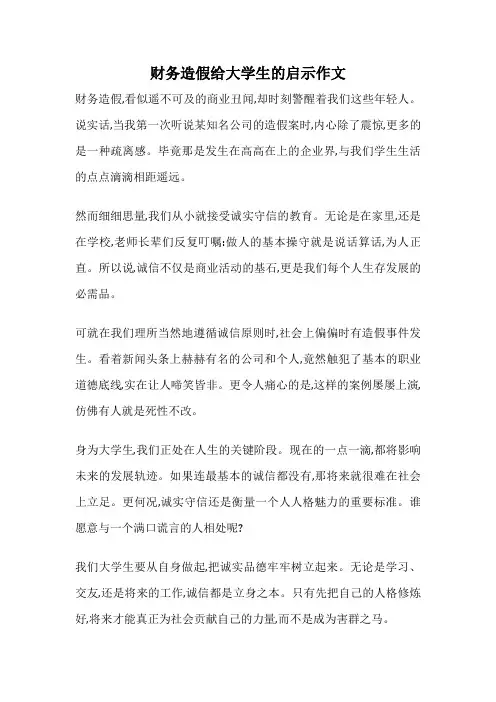 财务造假给大学生的启示作文