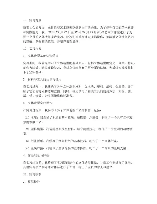 立体造型实践实习报告