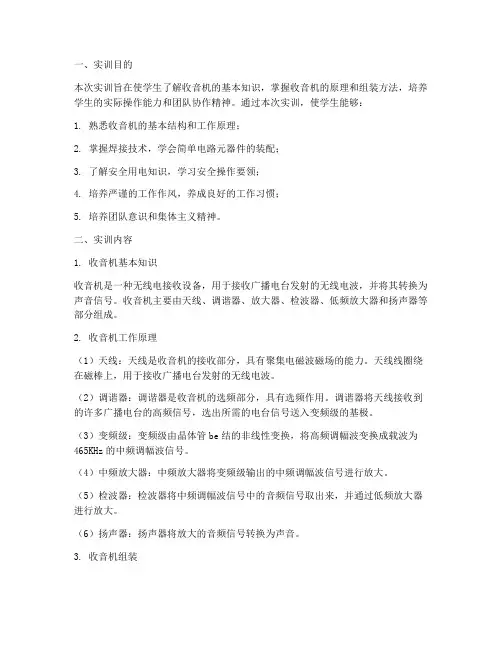 电子工程收音机实训报告