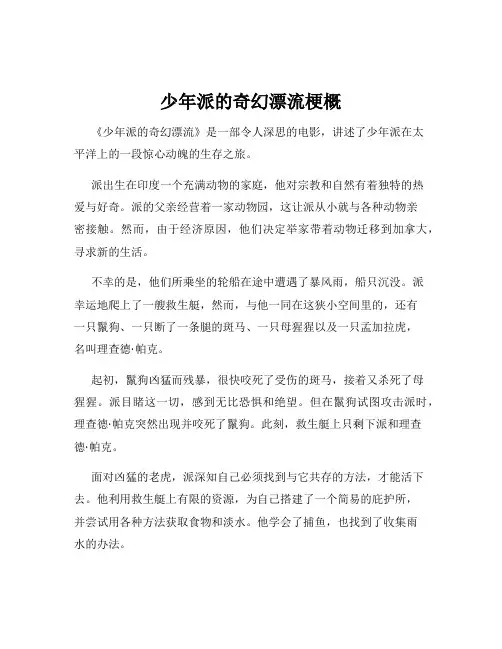 少年派的奇幻漂流梗概