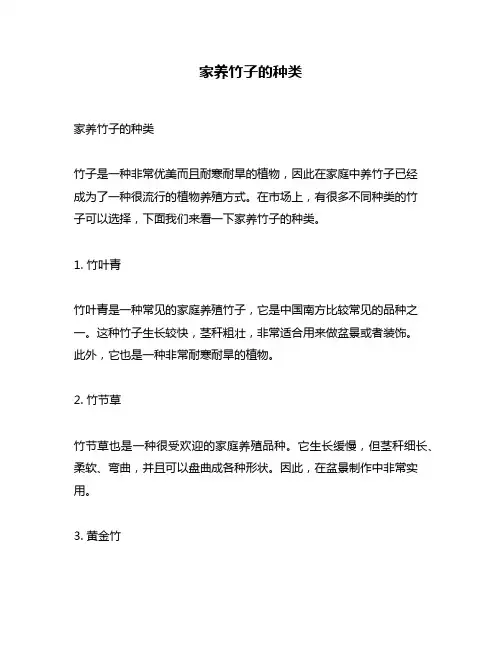 家养竹子的种类