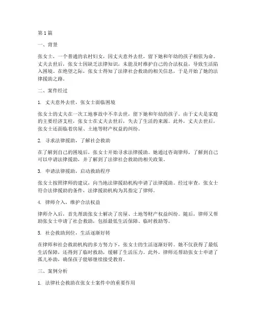 法律社会救助的案例(3篇)