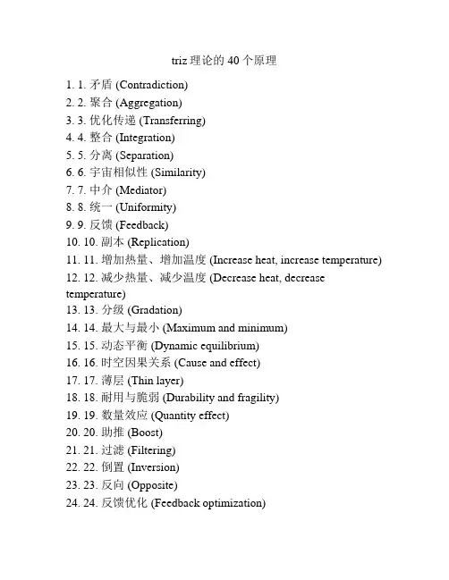 triz理论的40个原理