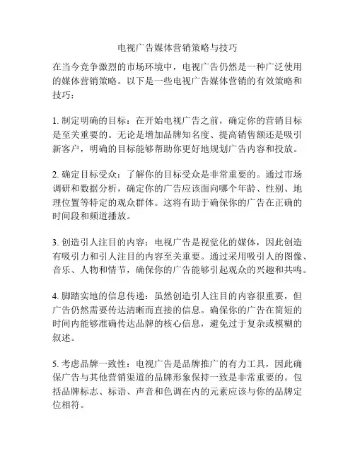 电视广告媒体营销策略与技巧