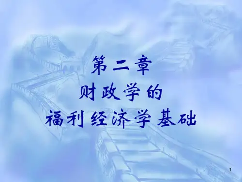 第二章 财政学的福利经济学基础