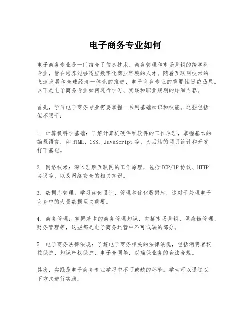 电子商务专业如何