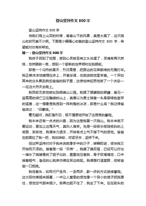 登山坚持作文800字