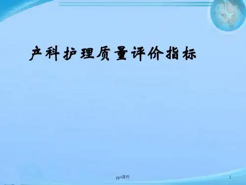 产科护理质量评价指标  ppt课件
