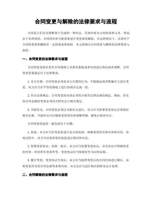 合同变更与解除的法律要求与流程