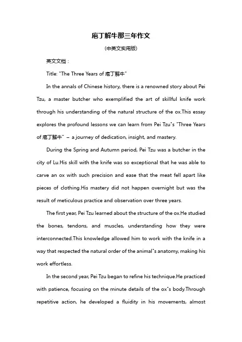 庖丁解牛那三年作文