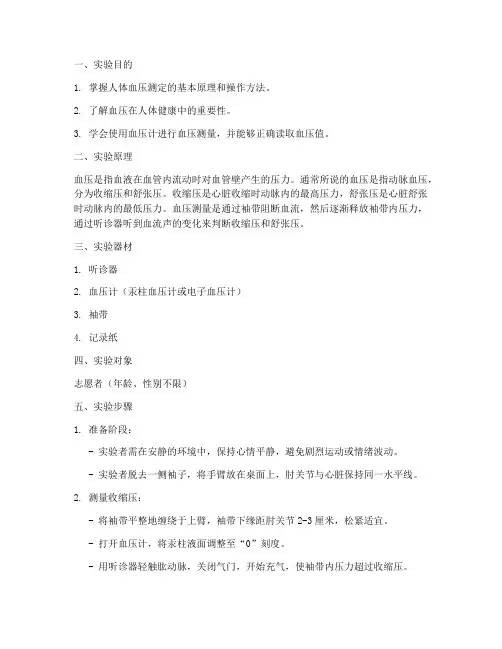 人血压测定实验报告