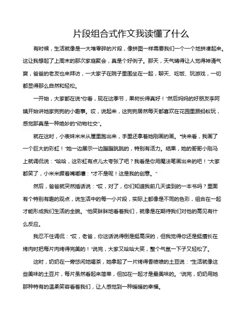片段组合式作文我读懂了什么